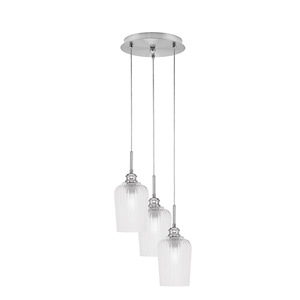 Array - 3 Light Cord Hung Cluster Pendalier-13.5 Inche Tall and 10 Inches Wide - 1335179
