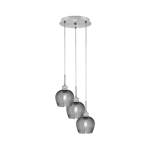 Array - 3 Light Cord Hung Cluster Pendalier-11.75 Inche Tall and 12.5 Inches Wide - 1335063