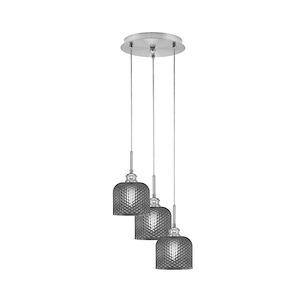 Array - 3 Light Cord Hung Cluster Pendalier-11.5 Inche Tall and 12.5 Inches Wide