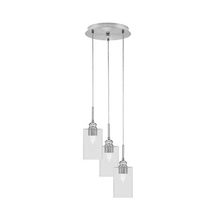 Array - 3 Light Cord Hung Cluster Pendalier-12.75 Inche Tall and 9.75 Inches Wide