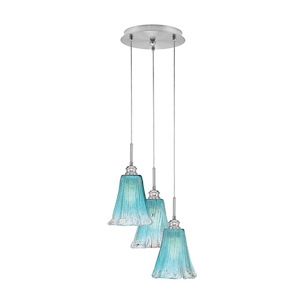 Array - 3 Light Cord Hung Cluster Pendalier-12.75 Inche Tall and 11 Inches Wide - 1335180