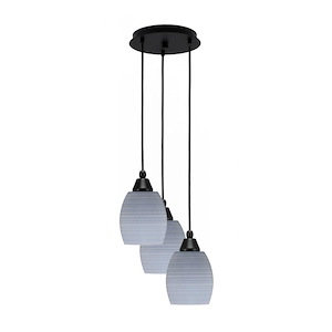 Array - 3 Light Cord Hung Cluster Pendalier-9.5 Inche Tall and 10.25 Inches Wide
