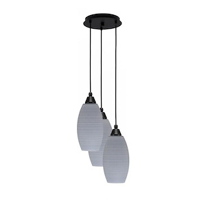 Array - 3 Light Cord Hung Cluster Pendalier-13.25 Inche Tall and 11.5 Inches Wide - 1335135
