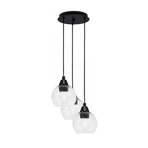 Array - 3 Light Cord Hung Cluster Pendalier-9 Inche Tall and 11.5 Inches Wide