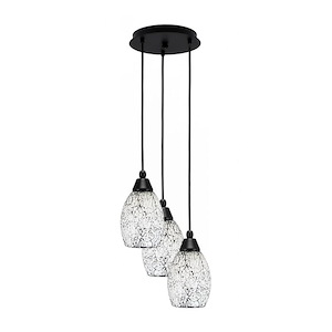 Array - 3 Light Cord Hung Cluster Pendalier-10 Inche Tall and 10 Inches Wide