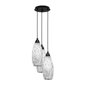 Array - 3 Light Cord Hung Cluster Pendalier-15.25 Inche Tall and 11.5 Inches Wide