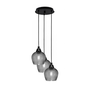 Array - 3 Light Cord Hung Cluster Pendalier-9.25 Inche Tall and 11.75 Inches Wide - 1335241