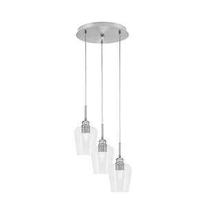 Array - 3 Light Cord Hung Cluster Pendalier-12.5 Inche Tall and 11.25 Inches Wide - 1335193