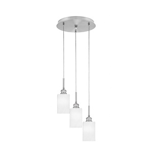 Array - 3 Light Cord Hung Cluster Pendalier-12.5 Inche Tall and 11 Inches Wide