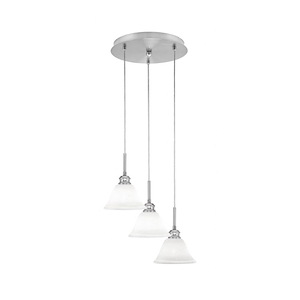 Array - 3 Light Cord Hung Cluster Pendalier-10.5 Inche Tall and 13.5 Inches Wide - 1335086