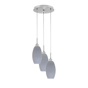 Array - 3 Light Cord Hung Cluster Pendalier-16 Inche Tall and 11.5 Inches Wide - 1335066