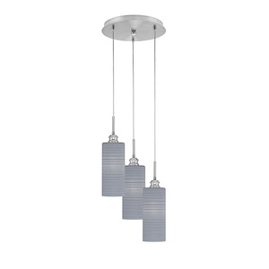 Array - 3 Light Cord Hung Cluster Pendalier-15.75 Inche Tall and 10.5 Inches Wide