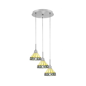 Array - 3 Light Cord Hung Cluster Pendalier-11 Inche Tall and 12.5 Inches Wide - 1335144