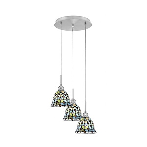 Array - 3 Light Cord Hung Cluster Pendalier-11.75 Inche Tall and 12.75 Inches Wide
