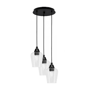 Array - 3 Light Cord Hung Cluster Pendalier-10 Inche Tall and 11.25 Inches Wide - 1335146