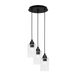 Array - 3 Light Cord Hung Cluster Pendalier-9.75 Inche Tall and 10.5 Inches Wide