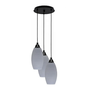 Array - 3 Light Cord Hung Cluster Pendalier-13.25 Inche Tall and 11.25 Inches Wide