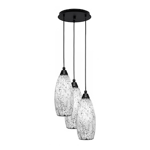 Array - 3 Light Cord Hung Cluster Pendalier-15 Inche Tall and 12.25 Inches Wide