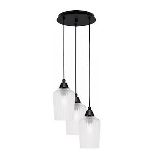 Array - 3 Light Cord Hung Cluster Pendalier-11 Inche Tall and 11.25 Inches Wide - 1335223