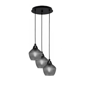 Array - 3 Light Cord Hung Cluster Pendalier-9 Inche Tall and 12.25 Inches Wide - 1335190