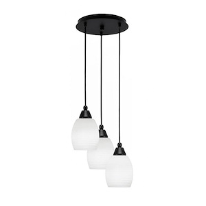 Array - 3 Light Cord Hung Cluster Pendalier-9.5 Inche Tall and 10.5 Inches Wide - 1335203