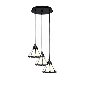Array - 3 Light Cord Hung Cluster Pendalier-8 Inche Tall and 13.25 Inches Wide