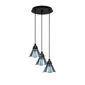 Array - 3 Light Cord Hung Cluster Pendalier-8.75 Inche Tall and 13.75 Inches Wide - 1335224