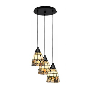 Array - 3 Light Cord Hung Cluster Pendalier-9.75 Inche Tall and 11.5 Inches Wide - 1335099