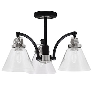 Easton - 3 Light Semi-Flush Mount-5.75 Inches Tall and 17.25 Inches Wide