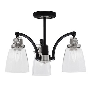 Easton - 3 Light Semi-Flush Mount-6.5 Inches Tall and 16 Inches Wide