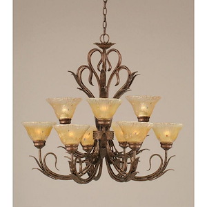 Swan - 9 Light Chandelier-28.5 Inches Tall and 30.5 Inches Wide
