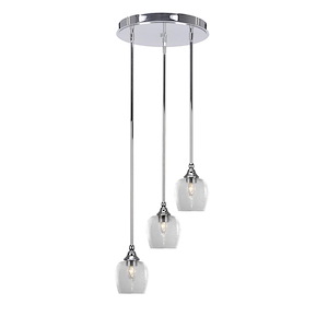 Empire - 3 Light Light Cluster Pendalier-11.25 Inches Tall and 15 Inches Wide