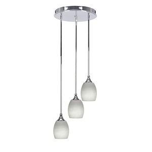 Empire - 3 Light Light Cluster Pendalier-11 Inches Tall and 14 Inches Wide