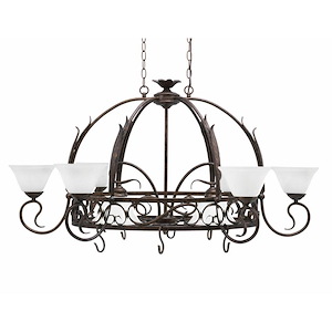 Leaf - 8 Light Pot Rack Chandelier-26 Inches Tall and 32 Inches Wide