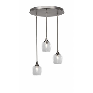 Empire - 3 Light Cluster Pendalier-10 Inches Tall and 18 Inches Wide - 1218856