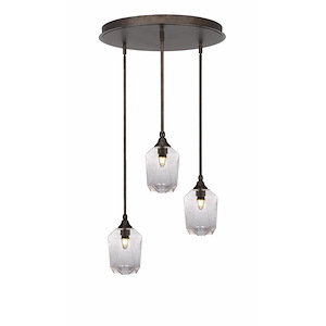 Empire - 3 Light Cluster Pendalier-10 Inches Tall and 18 Inches Wide - 1218766
