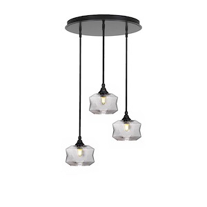 Empire - 3 Light Cluster Pendalier-10 Inches Tall and 18 Inches Wide