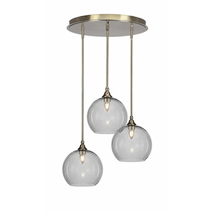 Empire - 3 Light Cluster Pendalier-10 Inches Tall and 18 Inches Wide - 1218932