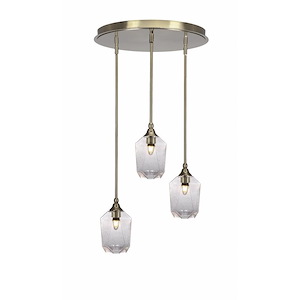 Empire - 3 Light Cluster Pendalier-10 Inches Tall and 18 Inches Wide - 1218886