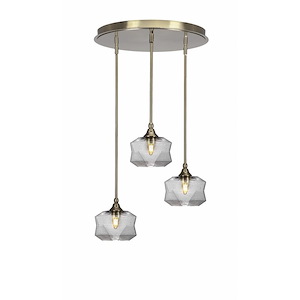 Empire - 3 Light Cluster Pendalier-10 Inches Tall and 18 Inches Wide - 1218772
