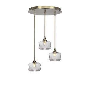 Empire - 3 Light Cluster Pendalier-10 Inches Tall and 18 Inches Wide - 1218773