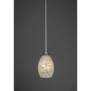 Any - 1 Light Stem Mini Pendant With Hang Straight Swivel-9 Inches Tall and 5 Inches Wide
