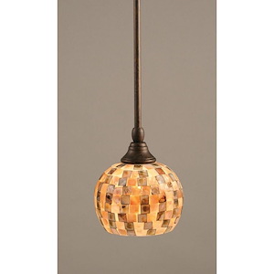 Any - 1 Light Stem Mini Pendant With Hang Straight Swivel-7 Inches Tall and 6 Inches Wide