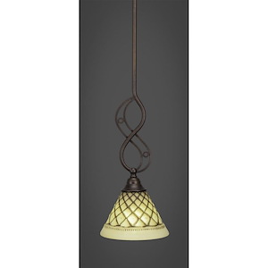 Jazz - 1 Light Stem Mini Pendant With Hang Straight Swivel-16 Inches Tall and 7 Inches Wide