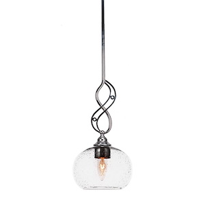 Jazz - 1 Light Mini Pendant With Hang Straight Swivel-16.5 Inches Tall and 7 Inches Wide