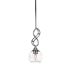 Jazz - 1 Light Mini Pendant With Hang Straight Swivel-16.5 Inches Tall and 5.75 Inches Wide