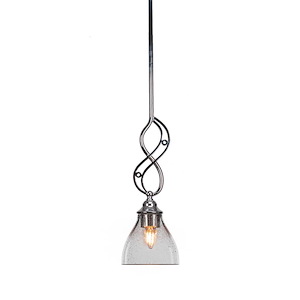 Jazz - 1 Light Mini Pendant With Hang Straight Swivel-17.25 Inches Tall and 6 Inches Wide