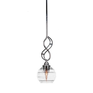 Jazz - 1 Light Mini Pendant With Hang Straight Swivel-16.25 Inches Tall and 6 Inches Wide - 1260678