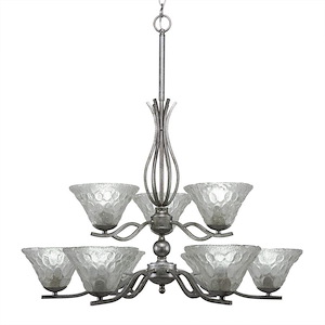 Revo - 9 Light Chandelier-22 Inches Tall and 18 Inches Wide