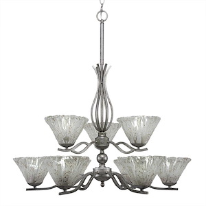 Revo - 9 Light Chandelier-22 Inches Tall and 23 Inches Wide